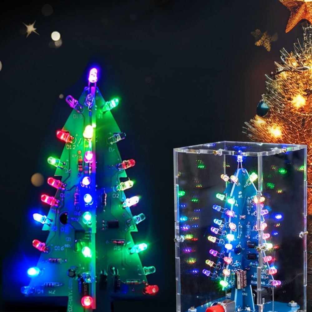 Diy Electronics Projects For Kids - 電子工作キット：DIYクリスマスツリー、カラフルなLEDライト、はんだ付け練習、趣味の工芸、卓上装飾セット
