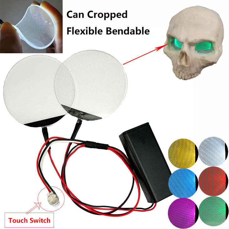 Diy Halloween Electronics - コスプレ用の丸い柔軟なアイキット,丸いアイキット,キャップ付き,ヘルメット,曲げ可能,アイライト,ハロウィーン用,新品