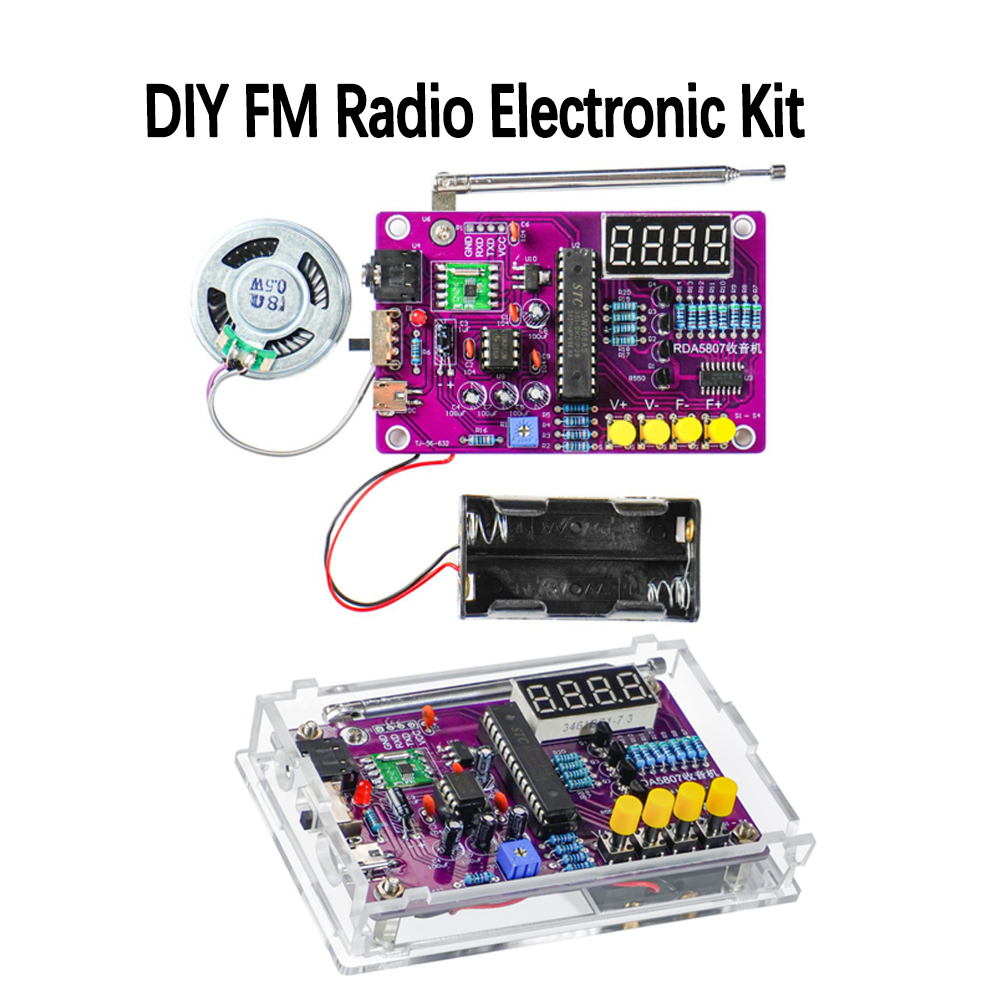 Diy Electronics Soldering Kit - DIY FM ラジオ電子キット 87-108MHz 調整可能な周波数デジタルディスプレイはんだ付けプロジェクト練習用はんだ RDA5807S