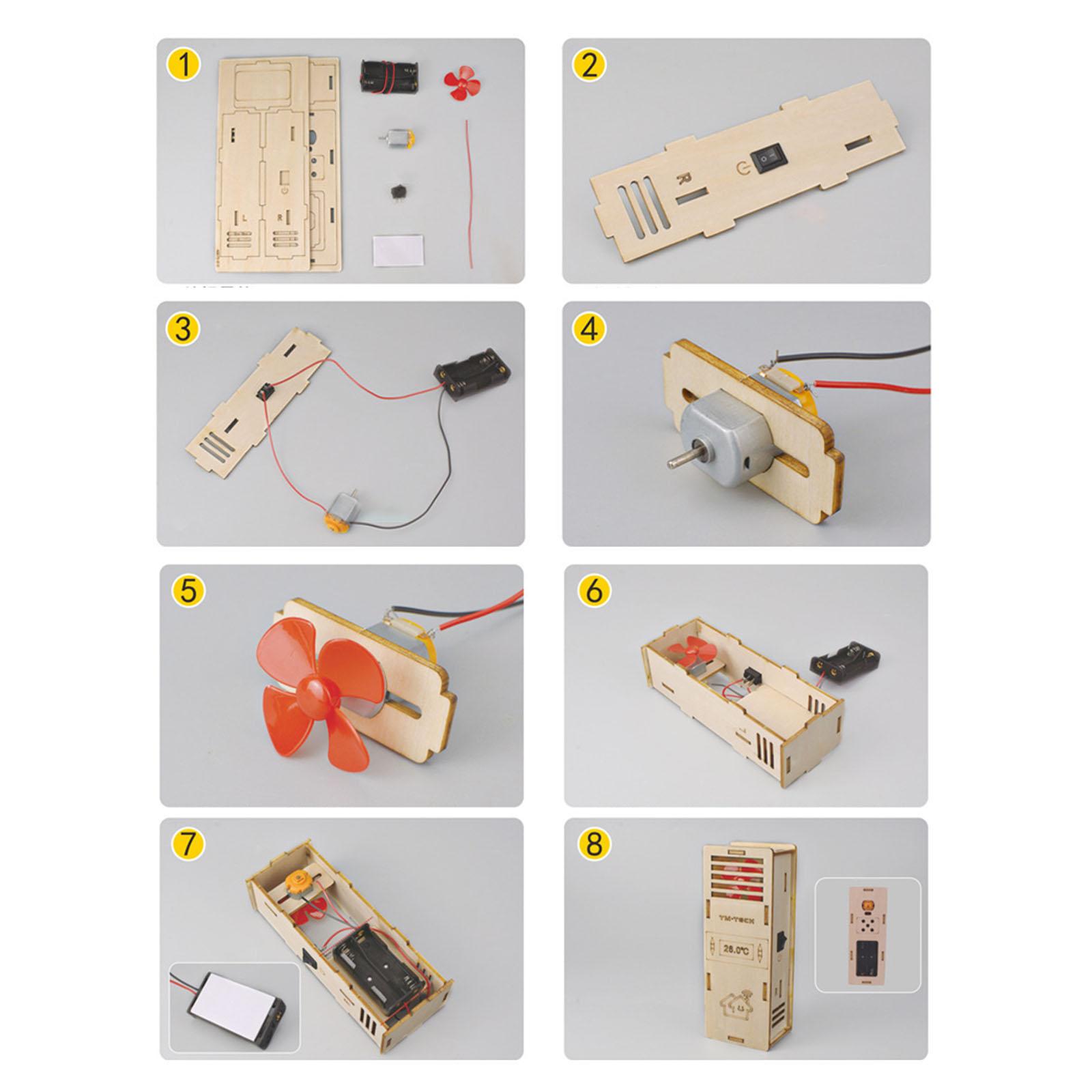 Diy Electronics Projects For Kids - DIYエアコンモデルキット、電気工作プロジェクト、持ち運び可能、10歳以上向けの木製科学実験用電子工作キット。