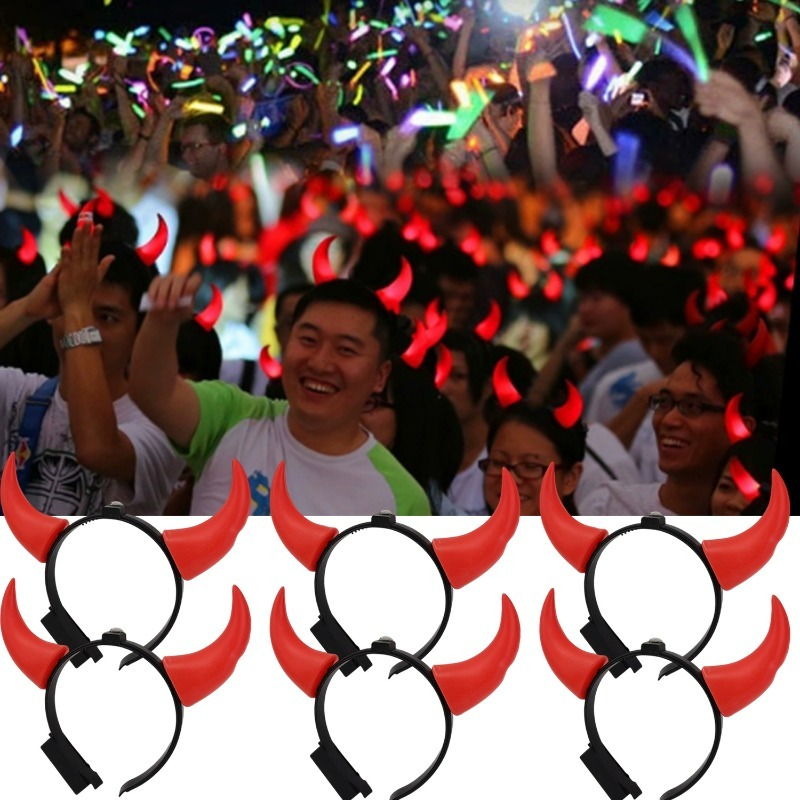 LED 悪魔の角ヘッドバンドライトアップレッドデーモンヘアバ - Diy Halloween Electronics のレビューと価格