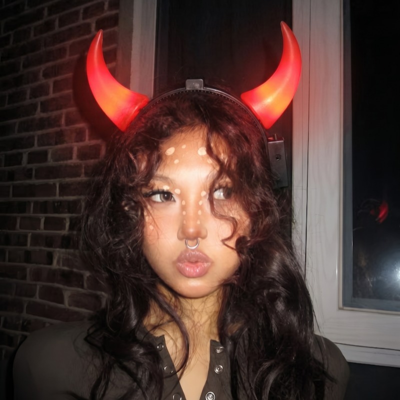 LED 悪魔の角ヘッドバンドライトアップレッドデーモンヘアバ - Diy Halloween Electronics のレビューと価格