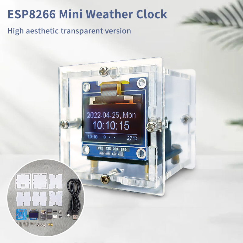 ESP8266 ミニ天気時計キット DIY はんだ付けプロジ - Diy Electronics Soldering Kit のレビューと価格