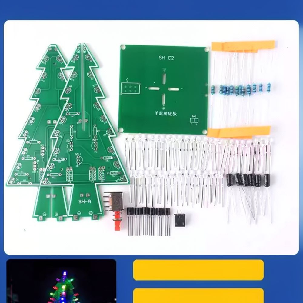 電子工作キット：DIYクリスマスツリー、カラフルなLEDライ - Diy Electronics Projects For Kids のレビューと価格