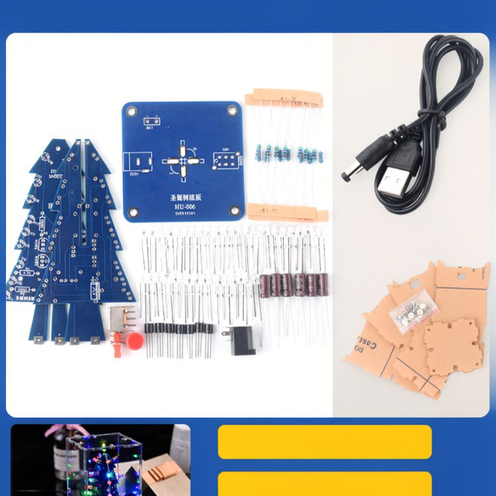 電子工作キット：DIYクリスマスツリー、カラフルなLEDライ - Diy Electronics Projects For Kids のレビューと価格