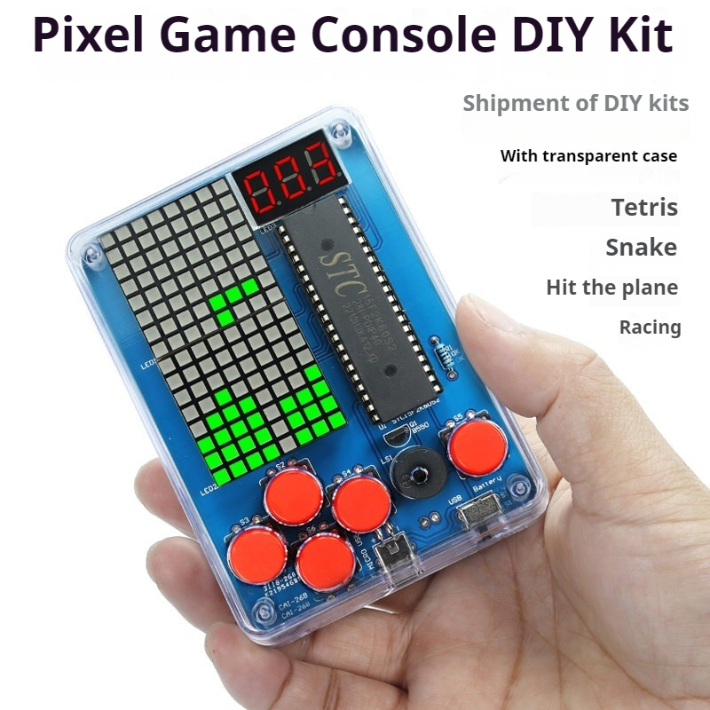 ピクセルゲーム機製作キット、51個のシングルチップテトリス部 - Diy Electronics Workbench のレビューと価格