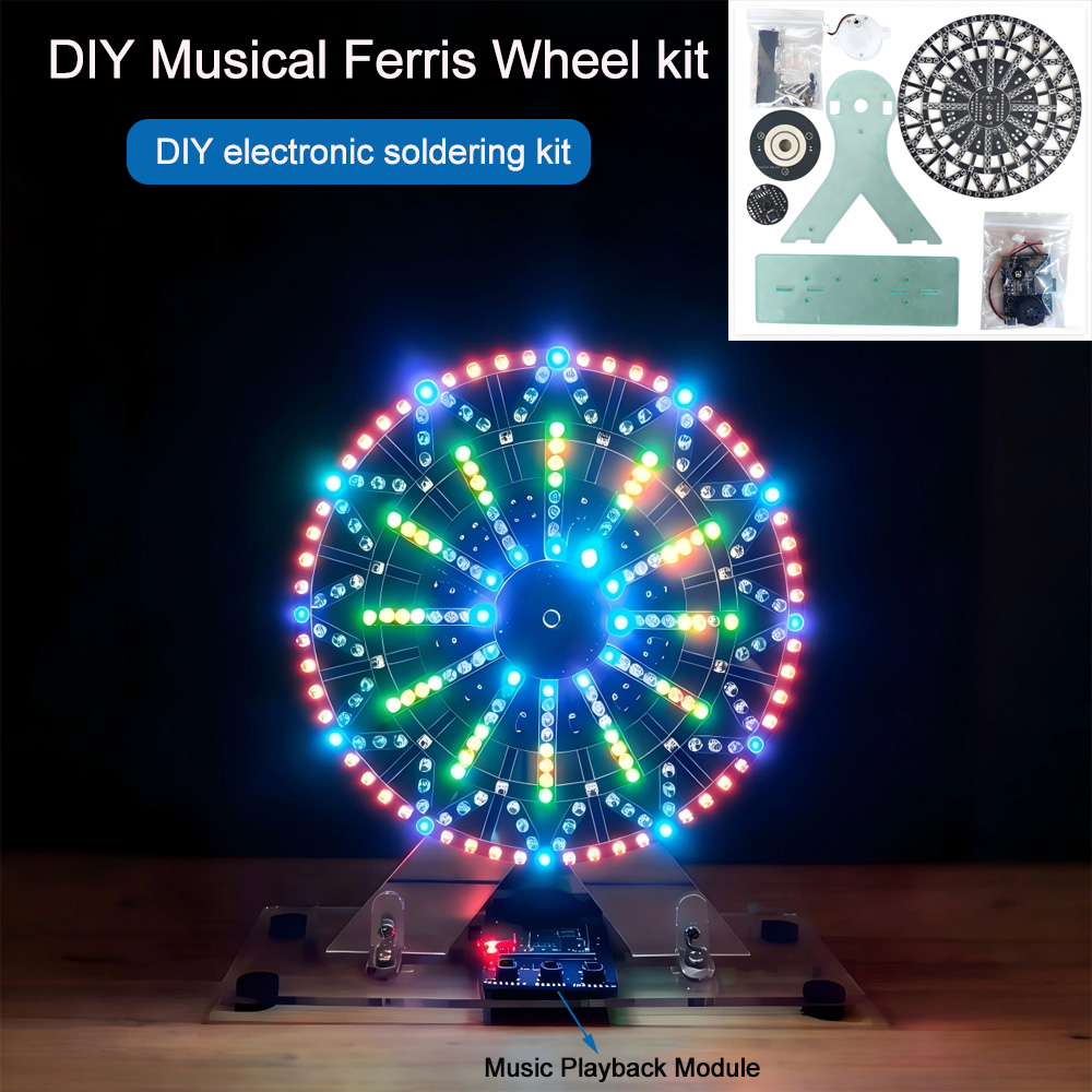 DIY電子キット LEDライト付きミュージカル観覧車 DIY - Diy Electronics Soldering Kit のレビューと価格
