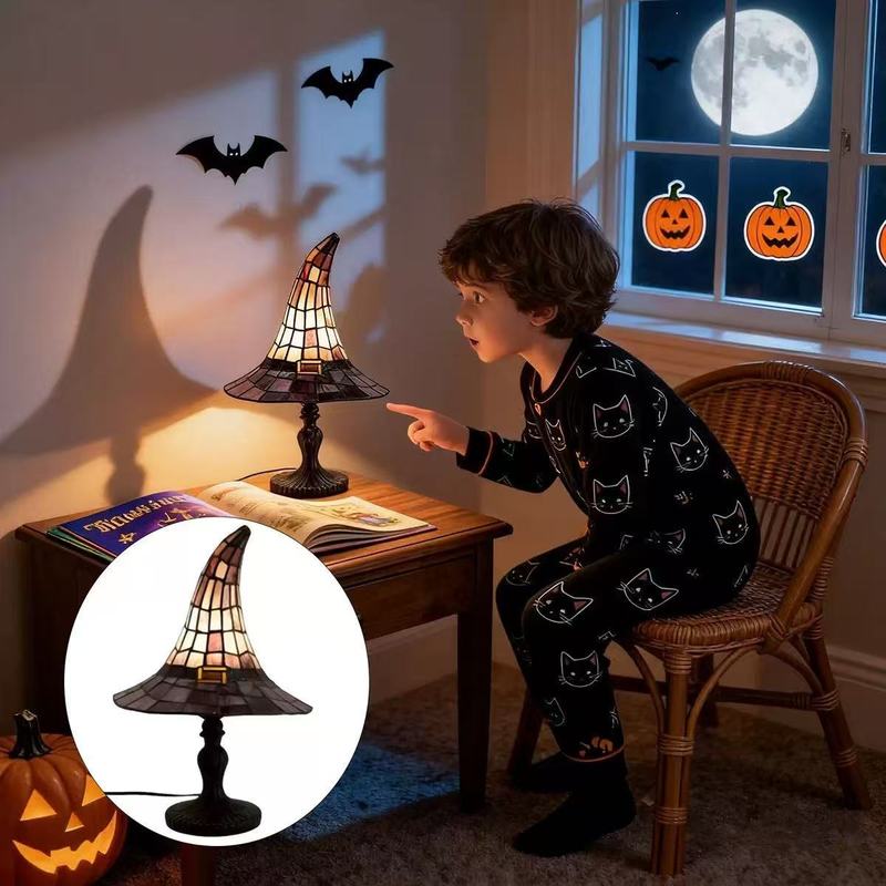 ステンドグラス風ウィッチハットテーブルランプ　手作りゴシック - Diy Halloween Electronics のレビューと価格
