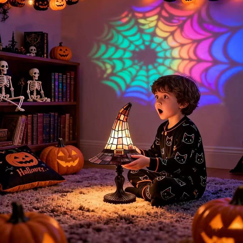 ステンドグラス風ウィッチハットテーブルランプ　手作りゴシック - Diy Halloween Electronics のレビューと価格