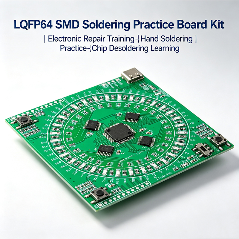 LQFP64 SMDはんだ付け練習ボードキット、フローランプ - Diy Electronics Workbench のレビューと価格