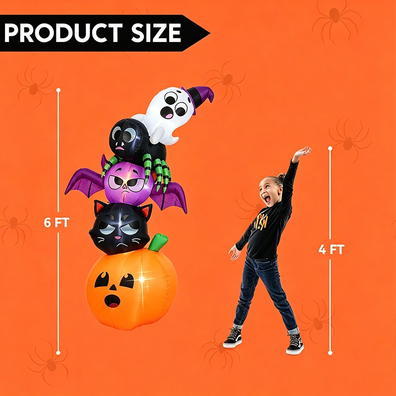 ハロウィン用インフレータブル装飾小道具、積み重ねられたカボチ - Diy Halloween Electronics のレビューと価格
