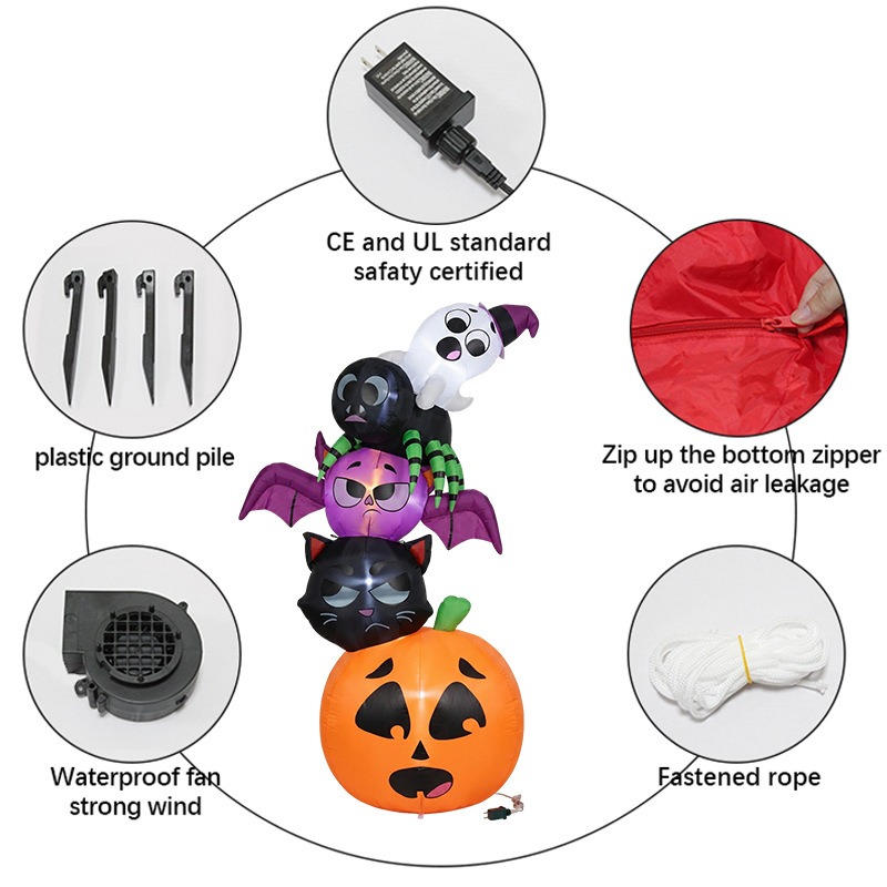 ハロウィン用インフレータブル装飾小道具、積み重ねられたカボチ - Diy Halloween Electronics のレビューと価格